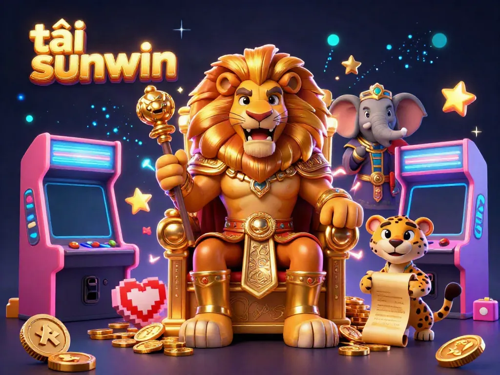 Engage in thrilling gaming action with tải sunwin, featuring vibrant characters and colorful casino game elements.