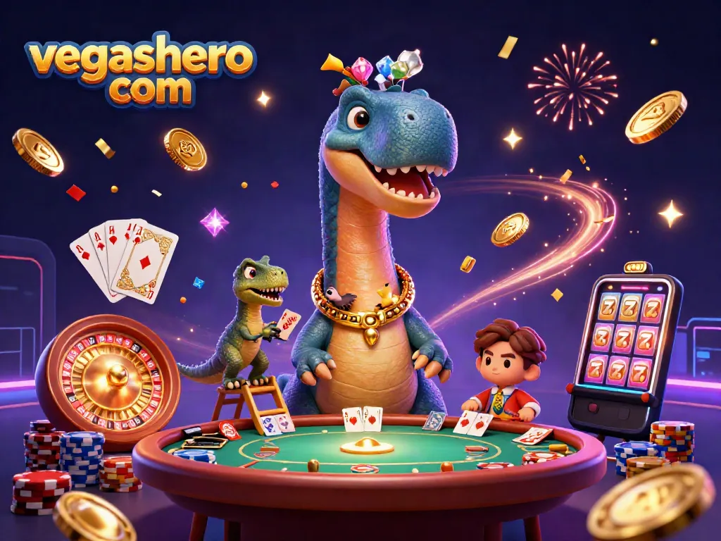 Experience dynamic casino action with vegashero com featuring 3D elements and vibrant characters.