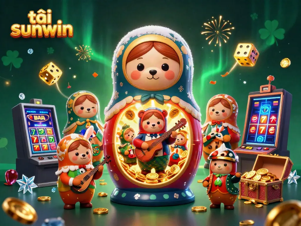 Experience excitement with tải sunwin, featuring vibrant casino elements and playful characters in a dynamic 3D scene.